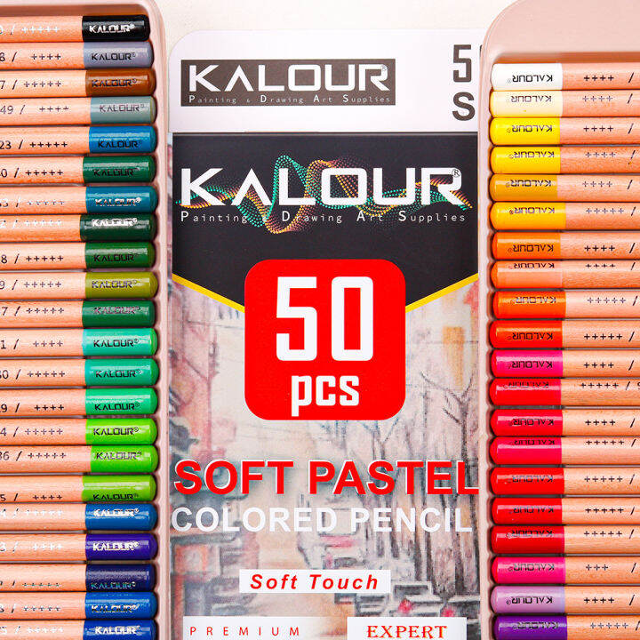 kalour-new-50-piece-color-pencil-set-professional-pink-drawing-color-lead-hand-drawing-color-filling-toner-carbon-pen