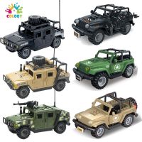 Kids Toys Military Green Hummer Cars Building Blocks Black Yellow Jepp Bricks Educational Toys For Children Christmas Gifts Building Sets