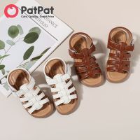 PatPat Shoes เด็กวัยหัดเดินรองเท้าเด็ก Solid Velcro Gladiator รองเท้าแตะสำหรับ Boy Girl