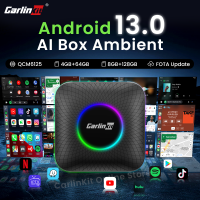 Carlinkit TBOX-LED Carplay Ai Box ไร้สายตัวแปลงออโต้แอนดรอยด์13.0 Youtube Netflix ซิม Wifi ข่าย8 + 128G QCM6125