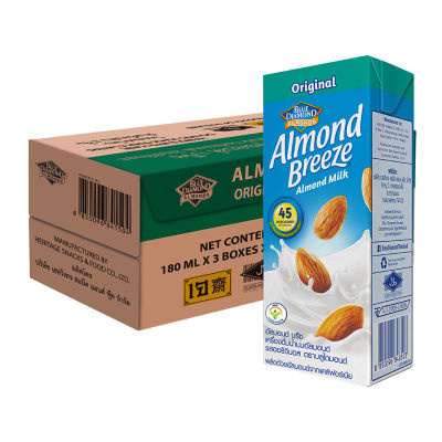 สินค้ามาใหม่! บลูไดมอนด์ อัลมอนด์ บรีซ นมอัลมอนด์ รสออริจินอล 180 มล. x 24 กล่อง Blue Diamond Almond Breeze Almond Milk Original Flavor 180 ml x 24 Boxes ล็อตใหม่มาล่าสุด สินค้าสด มีเก็บเงินปลายทาง