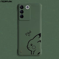 NORVIK ภาพยนตร์การ์ตูนน่ารักลาย Pika Z7X เคสโทรศัพท์สีเขียวเข้มแบบไร้ขอบสำหรับ Vivo V29 V27 V27e Y78 V23e Y36 Y27 IQOO Z7 V20 11 X90 V25 Pro X80 V23 Y72 Y52 Y17 Y16 Y15โปร5กรัม N11-2เคสฝาหลังสร้างสรรค์