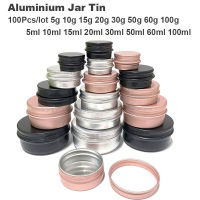 100Pcs Cosmetic Container 5101520305060g Aluminum Pot Jar With Lid Eye Cream Hair Conditioner Tin Jar Pot Cosmetic Metal