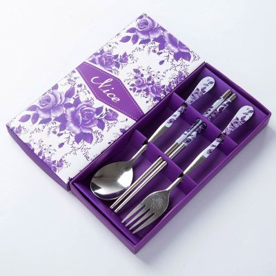 304 Tableware Set Portable Cutlery Set Dinnerware Set High Quality Stainless Steel Knife Fork Spoon Travel Flatware With Box Flatware Sets