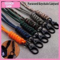 SQXRCH SHOP คุณภาพสูง มีความแข็งแรงสูง ป้องกันตัวเอง พวงกุญแจ Paracord สายร่มชูชีพ หัวเข็มขัดหมุนได้ พวงกุญแจ