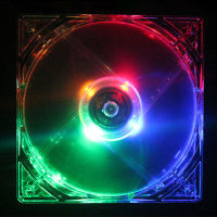 Factory Direct Sales 12Cm 12025 Computer Case Fan Colorful Mixed Color Transparent Blue Led Light Mute Fan