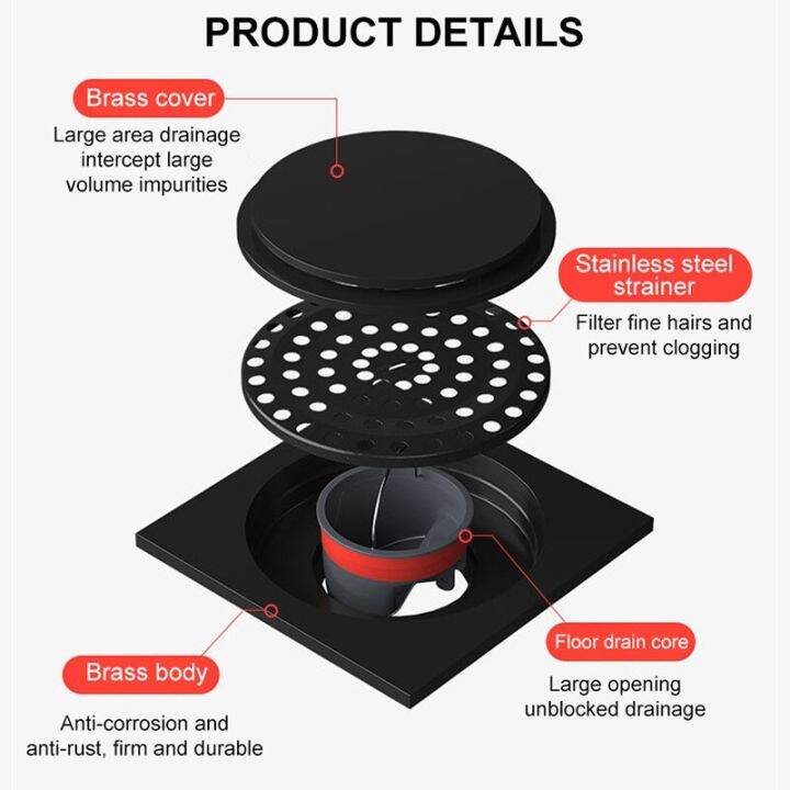 ตะแกรงดักกลิ่น10-10cm-กลิ่นทองเหลืองทนต่อการติดตั้งห้องซักรีดห้องน้ำตะแกรงดักกลิ่นระบายน้ำห้องน้ำอุปกรณ์เสริม