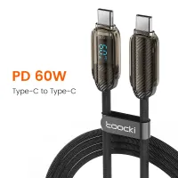 Toocki สาย USB C ถึง USB C 100W 5A PD สายที่ชาร์จชาร์จเร็ว Type C To Type C To Type C แสดงสายเคเบิลสำหรับ Macbook ตัวแปลงสายซัมซุงฮัวเหว่ยเสี่ยวหมี่