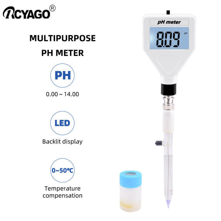 RCYAGO 3 In 1 Multipurpose PH Meter Tester For Food Soil Water Acidity ...