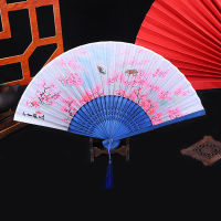 GNStore[COD] พัดดอกไม้ผ้าไหมสไตล์ญี่ปุ่นจีนพัดพับได้ของตกแต่งบ้านเครื่องประดับศิลปะงานฝีมือของขวัญแต่งงานเต้นรำ