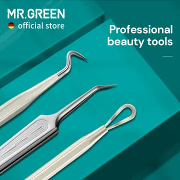 Professional Facial Blackhead Remover Tweezers,3Pcs Precision Pimple Popper  Tool Kit for Whitehead Ance Blemishs Comedones Stainless Steel Makeup Tool