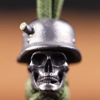 【hot】❡◐  German Death Helmet Beads Outdoor Paracord Keychain Woven Lanyard Pendants Accessories