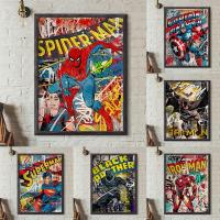 ❂▫▪ Marvel Avengers โปสเตอร์ Graffiti Spiderman Iron Man กัปตันอเมริกาภาพวาดผ้าใบ Superhero Wall Art พิมพ์ตกแต่งห้องนั่งเล่น