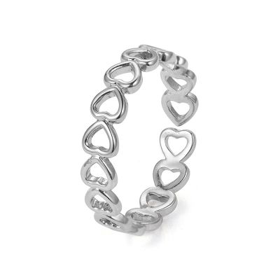 [ COD ] แหวนคริสตัลสีทองรูปทรงหัวใจสามารถปรับได้สำหรับผู้หญิง