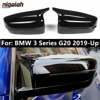 Glossy Black G20 Mirror Cover Ox Horn Style for BMW 3 Series G20 320i 325i 2019 2020 Side Door Wing Mirror Caps Housing M Look