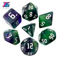 Dnd Polyhedral 4ลูกเต๋าสี7ชิ้น/เซ็ต D4 D6 D8 D10 D20 D12สำหรับการเล่นบทบาทชื้น D Rpgs เกมกระดานเป็น