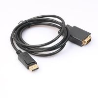 1pcs Thunderbolt DP to VGA Converter Black New 1.8M 6ft D SUB Cable Adapter HDTV Displayport Connectors Cable Adapters