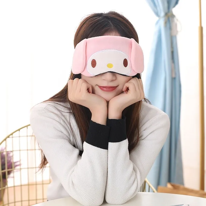 Sanrio estilo japonês cinnamoroll dormir blindfold macio pelúcia máscaras  de olho bonito anime kuromi capa de olho máscara de pelúcia eyepatch  melodia - AliExpress