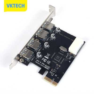[Vktech] การ์ดขยายตัวสล็อต PCIE 4พอร์ต PCIE USB 3.0อะแดปเตอร์เพิ่มความเร็วสูงสำหรับพีซี