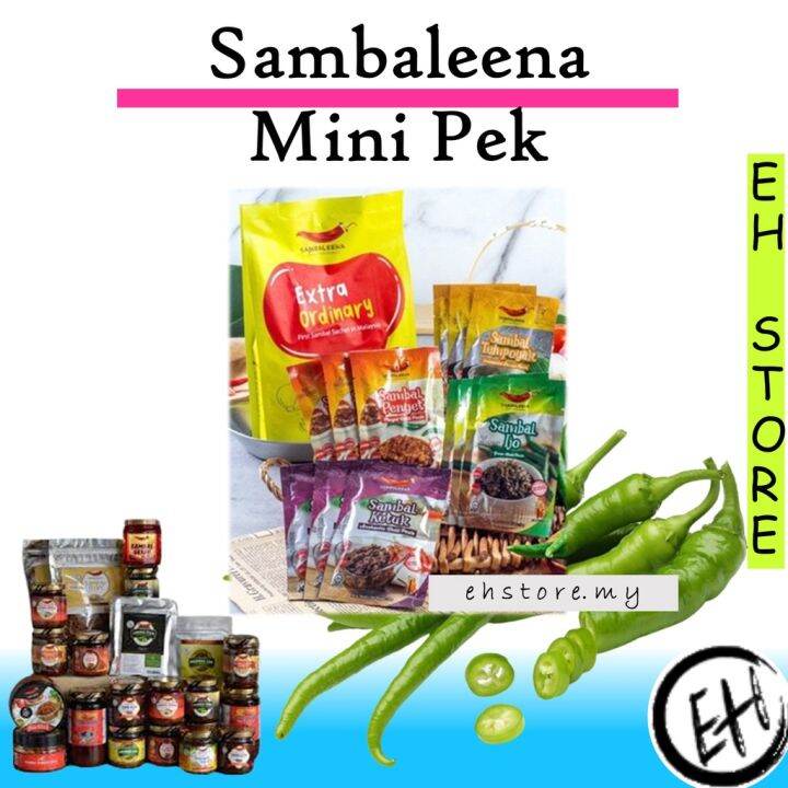 SAMBALEENA MINI TRAVEL PACK / SAMBAL MINI / PENYET / IJO / KETUK