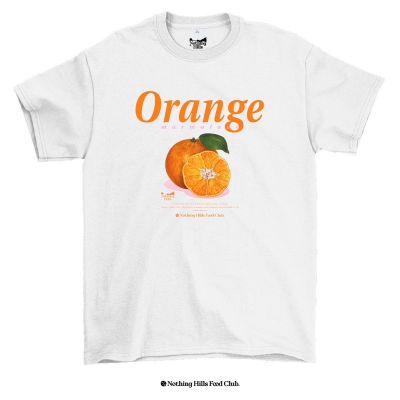NOW เสื้อยืดคอกลม เสื้อยืดลาย Orange ( ส้ม ) Clic Cotton Unisex by 【Nothing Hills】L SIZE:s-5xl