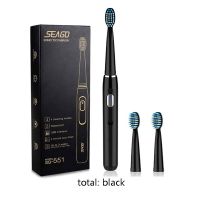 【On Sale】 fzuyoe Seago Sonic Electric Brush SG-551พร้อมหัวแปรงสำรอง4โหมด One Key Operation Sonic Vibration Waterproof Brush