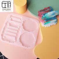 SHUBA งานอีพอกซี่ DIY เรซิ่นแฮนด์เมดแผ่นรองป้องกันความร้อนความร้อนกันลวกของตกแต่งบ้านการหล่อที่จัดเก็บอุปกรณ์แม่พิมพ์ที่รองแก้วงานฝีมือแม่พิมพ์