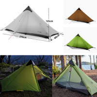 2023ใหม่รุ่น3F UL GEAR Lanshan 1 Ultralight Camping 34ฤดูกาล15D Silnylon Rodless เต็นท์กลางแจ้ง Ultralight Camping เต็นท์