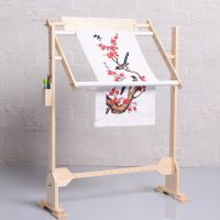 กรอบปักครอสติส Cross Stitch Frame Tabletop Floor Stand Wooden Embroidery Tapestry Hoops Adjustable # M