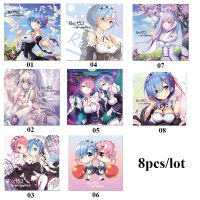 8 Pieceslot Microfiber 150*150mm Anime Lens Cloth Re ZERO Starting Life in Another World Glasses Cloth For Phone Screen