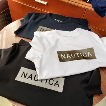 New Nautica Mens Sz Large Grey Short Sleeve Logo T-Shirt NWT 