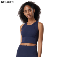 NCLAGEN Yoga Top Women Fitness Nylon Seamless Sports T Shirt y Slim Underwear Bra Push-up Breathable Quick Dry Crop Vest