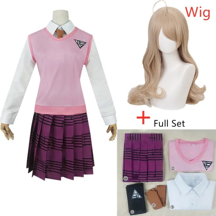 Danganronpa V3 Kaede Akamatsu Cosplay Costumes Women Dresses Anime Shirt Vest Skirt Socks Girl JK School Uniform