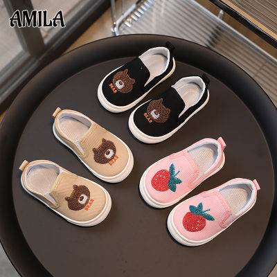 AMILA รองเท้าผ้าใบเด็กผู้ชายเด็กและรองเท้าชุดเครื่องแต่งกายเด็กหญิงรองเท้าเด็กรองเท้าในบ้านอนุบาลของทารก