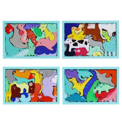 Animal Puzzle Toddler Creative Wooden Animal Puzzles for Toddlers 3D Puzzles Montessori Early Development Gifts for Baby Boys Girls in style