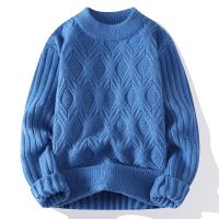 【YD】 Knitted Sweaters Men Fashion Knitting Clothing O Neck Pullovers Mens Warm Sweater Man