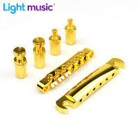 กีตาร์สะพานล็อคลูกกลิ้ง Tune-O-Matic TOM Bridge และ Tailpiece Gold Set สำหรับ LP กีตาร์ไฟฟ้าเปลี่ยนอุปกรณ์เสริม