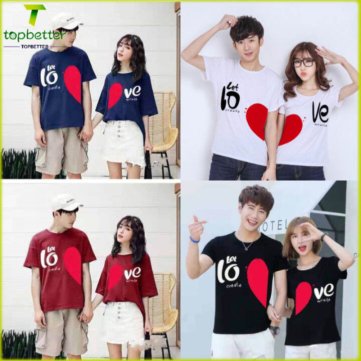 love-create-miracle-เสื้อคู่ชุด-plus-ขนาดสำหรับคนรักผู้หญิงและผู้ชาย-o-คอฤดูร้อนแขนสั้น-s-3xl