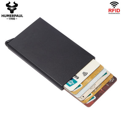 Minimalist Credit Card Holder Men Slim Anti Protect Travel ID Cardholder Women Aluminum Rfid Blocking Pop Up Wallet Carte 2021