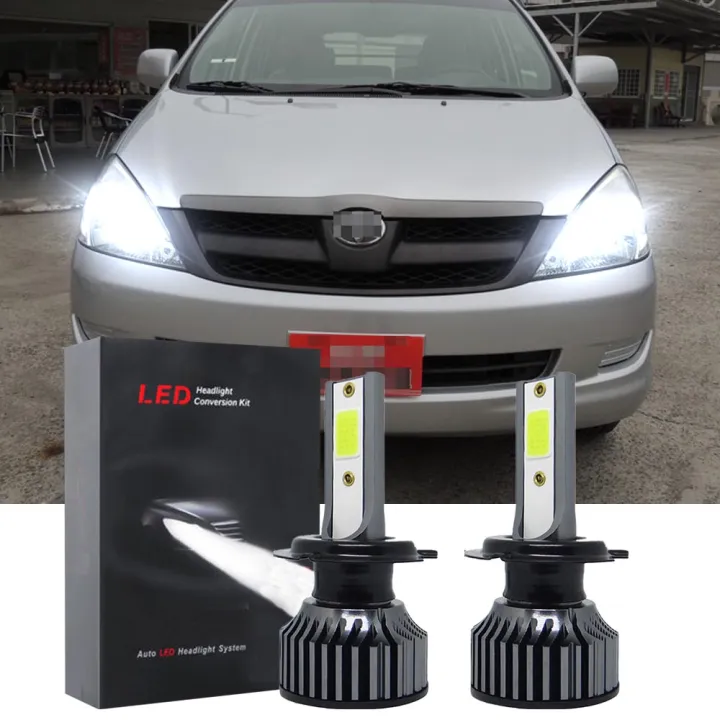 ชุดหลอดไฟหน้า LED สีขาว6000K จำนวน2ชิ้นสำหรับ Toyota Innova ปี2005-2012 ...