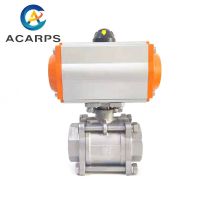 DN15 DN20 DN25 DN32 DN40 DN50 Three piece High Platform Pneumatic Ball Valve Stainless steel Q611F-16P Double Acting Cylinder