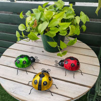 ร้อนพลังงานแสงอาทิตย์ LED Ladybugs ไฟกันน้ำ IP65กลางแจ้งลานศิลปะสวนประติมากรรมตกแต่งสำหรับสวนลานลานภูมิทัศน์โคมไฟ