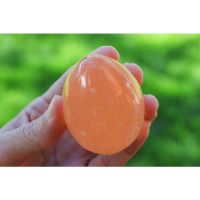 Orange-Red Selenite Egg,เซเลไนท์ไข่แดงส้ม (1) pc. Selenite Egg. Top Qaulity Selenite Egg, Morocco! Stain Spar