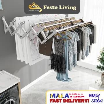 Retractable Clothes Drying Rack Wall Mounted Heavy Duty Laundry