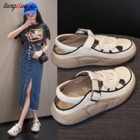 2023 Summer Platform Half Trailer Sandals Women One Step Lazy Shoe Fashion Slipper Student Versatile Womens Shoe luxury sandals