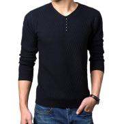 Áo Len Cổ Henley Mùa Đông M-4XL Áo Len Chui Đầu Cashmere Cho Nam Áo Len