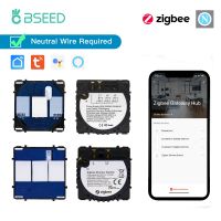 Bseed สวิตช์ไฟ Zigbee มาตรฐาน EU,สวิตช์ไฟแบบ1/2/3ชุดม่านหรี่แสงส่วน DIY ควบคุมชีวิตอัจฉริยะต้องเป็นกลาง