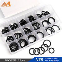 Washer Fasteners ชิ้น/กล่องแหวนรองปะเก็นยาง NBR สีดำ94นิ้วตัวเปลี่ยนซีลชุดโอริงความหนา3.1มม. เส้นผ่าศูนย์กลาง15มม.-35มม. DQ008