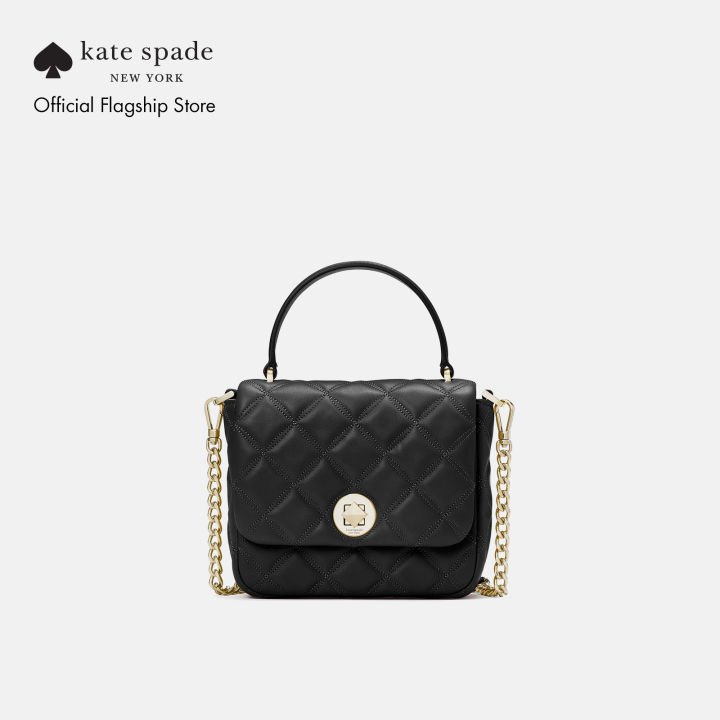 NWT KATE SPADE Natalia Square Crossbody Handbag Leather Black Bag