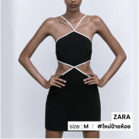 Zara เดรสเว้าเอวแต่งไขว้หลัง N012-72